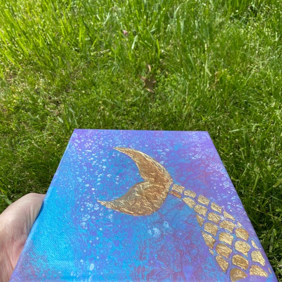 Original Mermaid Fluid Art painting - Picture 5 of 8